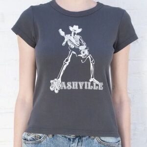 Brandy Melville Dark Gray Nashville Graphic Tee
